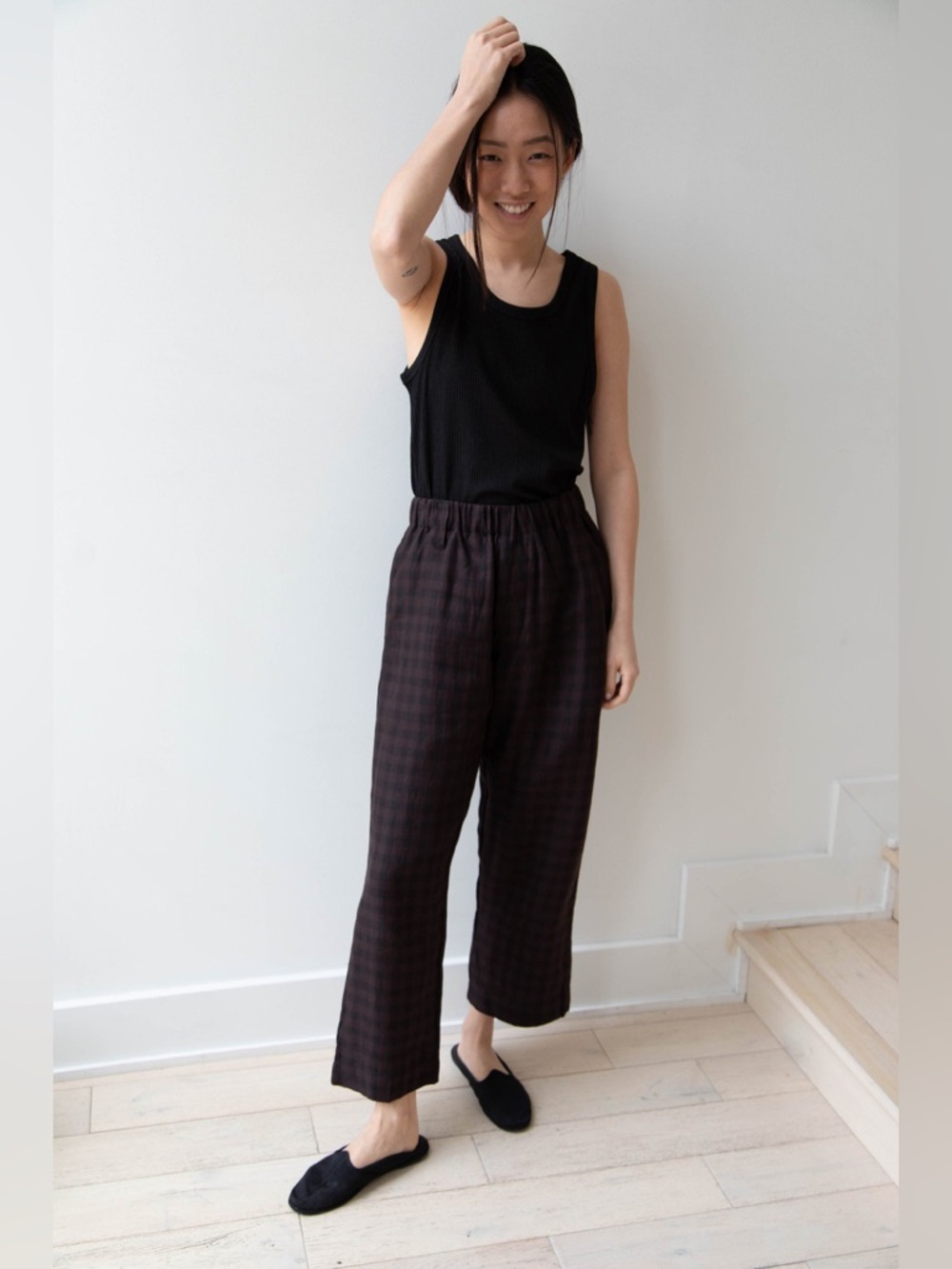 Evan Kinori Irish Linen Check Pants
